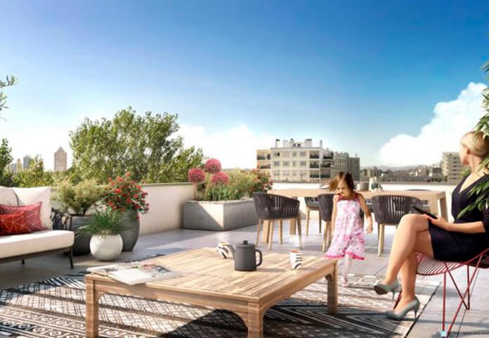 Résidence contemporaine avec balcons et terrasses